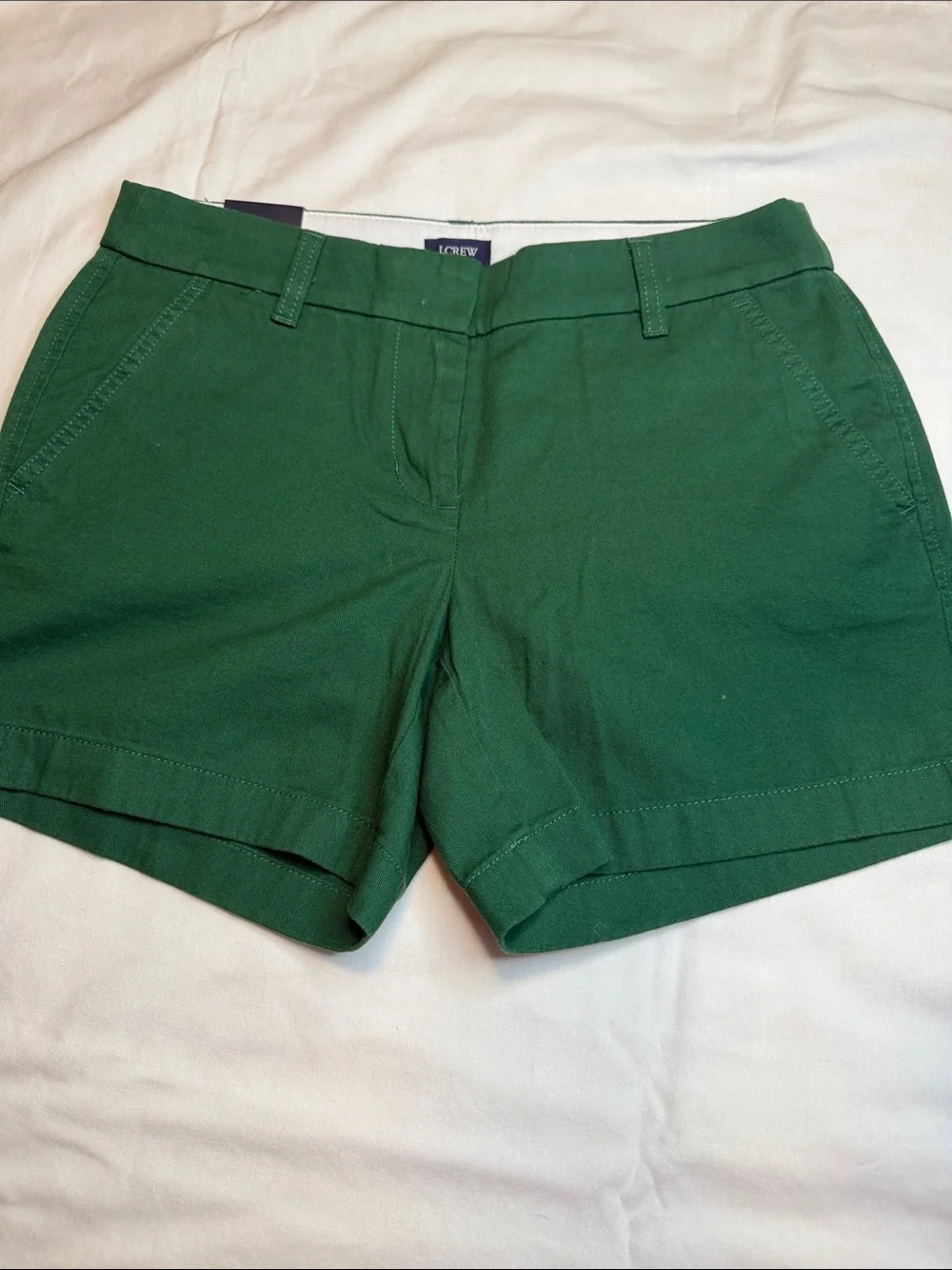 J Crew Mid-Rise Green Chino Shorts - NWT